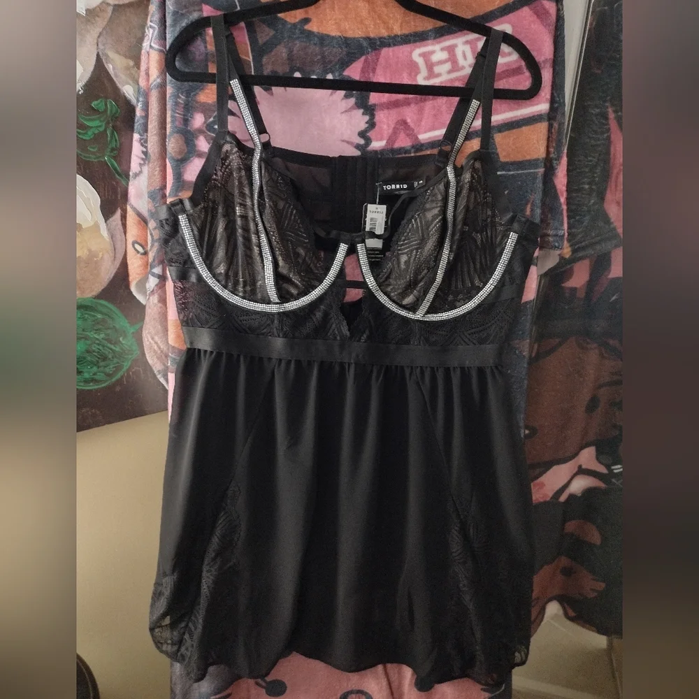 Torrid Plus Size Black Lingerie Chemise - Torrid Size 3 - Picture 1 of 9